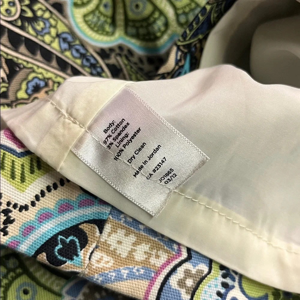 Talbots Multicolor Floral Paisley Print A-Line Cotton Skirt